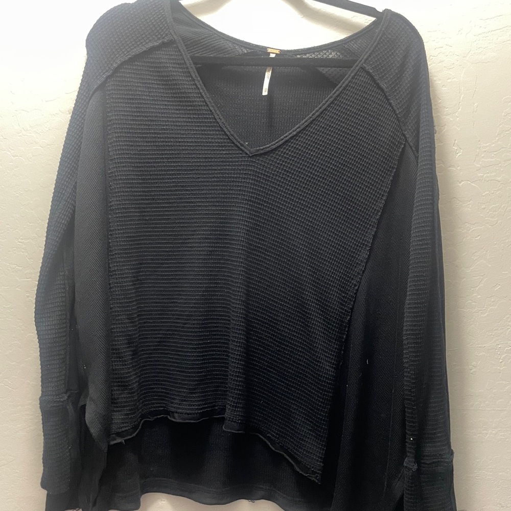 Free People Waffle Knit Flowy Top